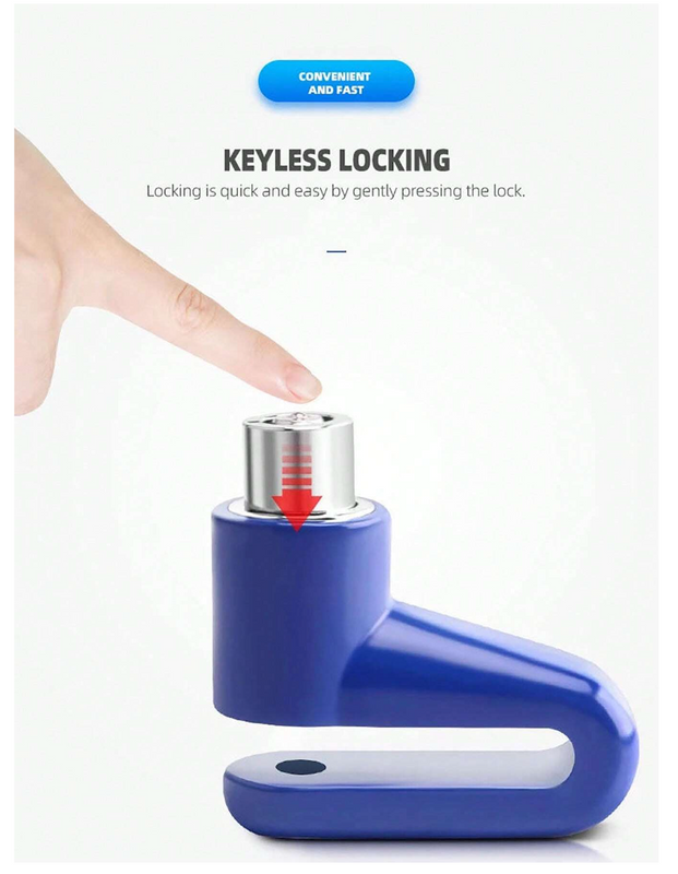 Heavy Duty Alloy Steel Scooter Disc Lock Red - Solar Scooters