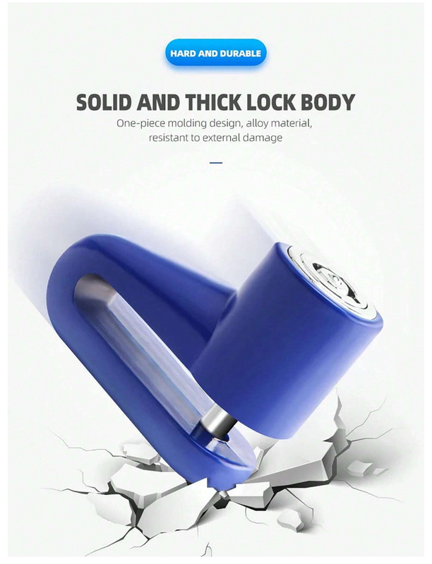Heavy Duty Alloy Steel Scooter Disc Lock Red - Solar Scooters