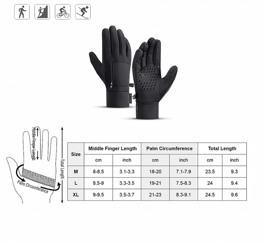 Full Fingerprint Riding Gloves Outdoor With Touch Screen - Solar Scooters