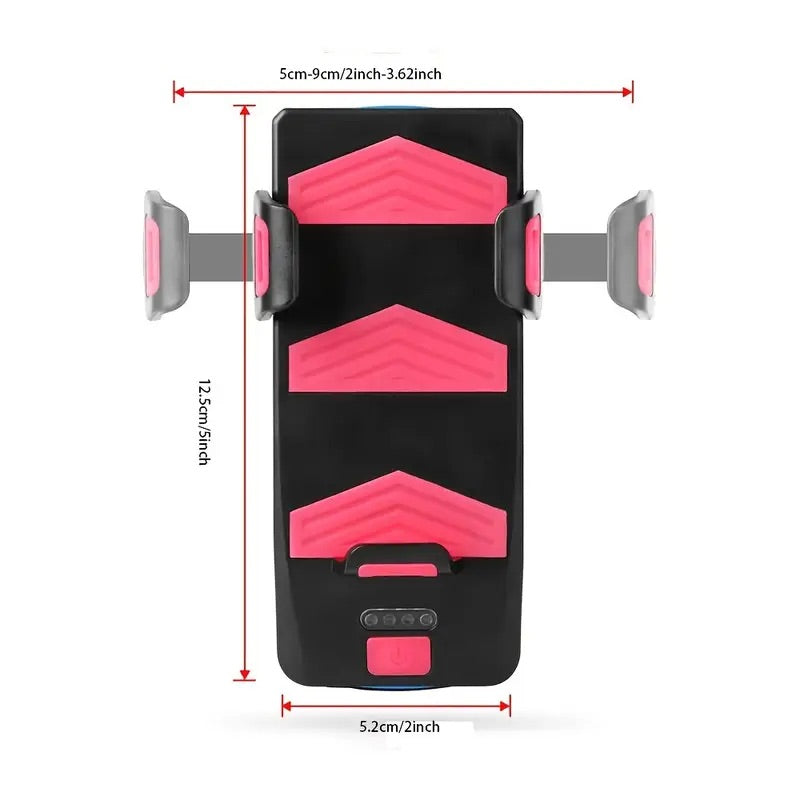 Multi Use Phone Holder - Phone Charger, Light and Horn