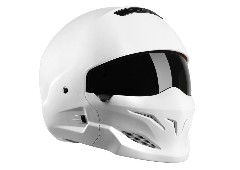 Solar Full Face Helmet - Half Face - With Visor - Solar Scooters - colour white