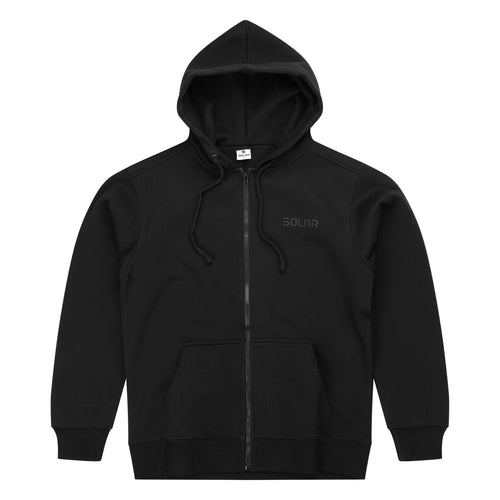 Solar Black Zip Up Hoodie