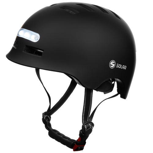 Solar LED Rechargeable Helmet - Black
