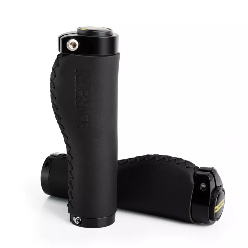 Leather Handlebar Ergonomic Design Grips Bilateral Lock-on - Solar Sco ...