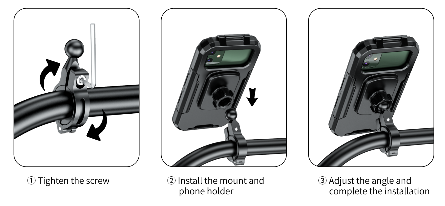 Universal 360° Rotation Waterproof Handlebar Phone Holder - Solar Scooters